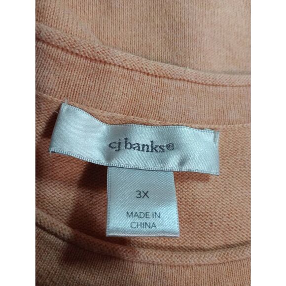 CJ Banks Sweater Ladies‎ 3x Orange Sleeveless - Picture 4 of 6